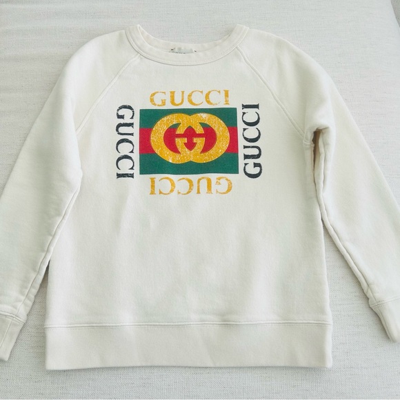 Kids Gucci Cream Logo Sweatshirt (8Y) - Picture 3 of 8